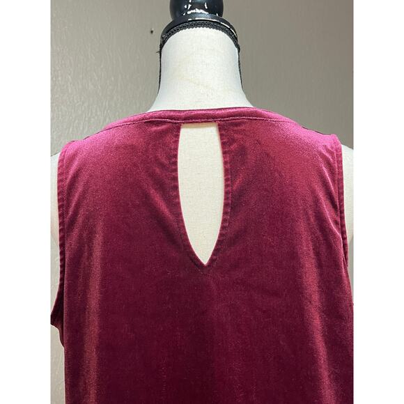 Old Navy Women's Velvet Velour Sleeveless Top Shirt Red Oversized Size Medium - Picture 5 of 13
